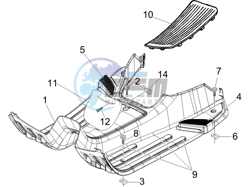 Central cover - Footrests