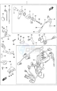 DF 30A drawing Remote Control Parts Tiller Handle w/Power Tilt