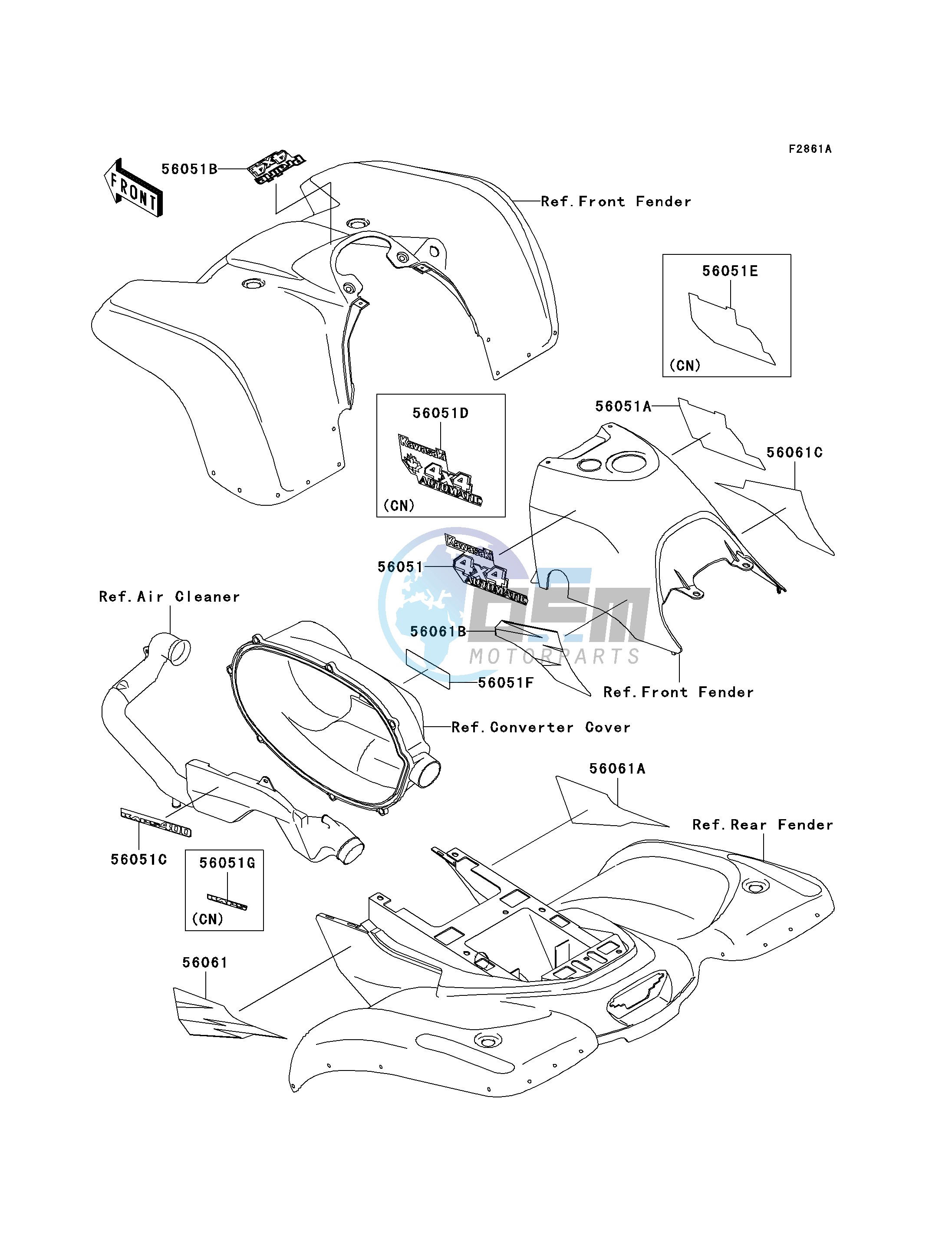 DECALS-- RED- --- KVF400-A1- -