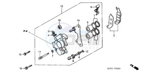 CBR125RW9 UK - (E / WH) drawing FRONT BRAKE CALIPER