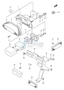 VX800 (E4) drawing REAR COMBINATION LAMP (MODEL T)