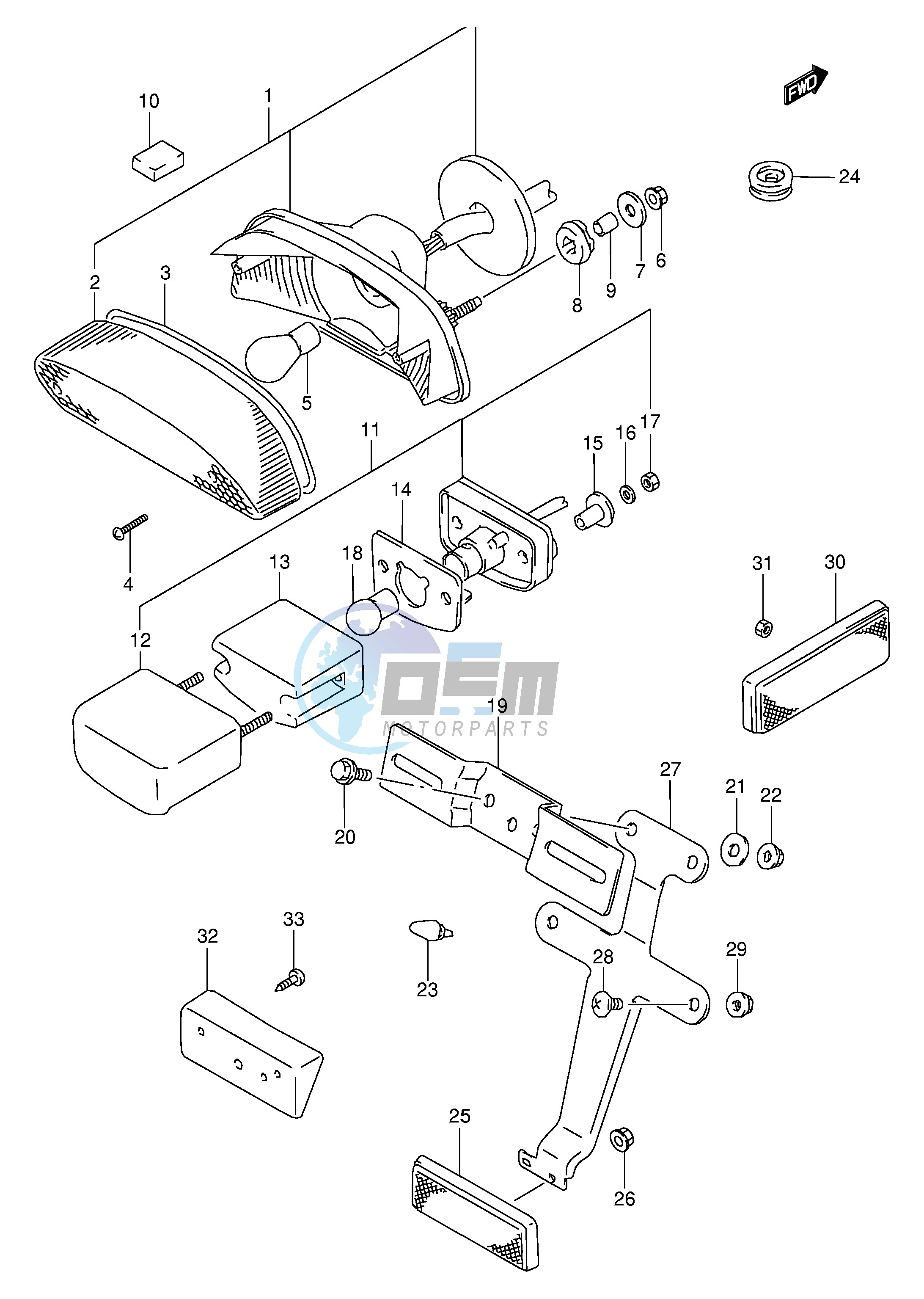 REAR COMBINATION LAMP (MODEL T)