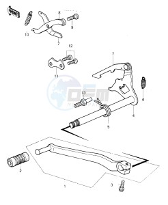 KDX 80 A [KDX80] (A1-A2) [KDX80] drawing GEAR CHANGE MECHANISM