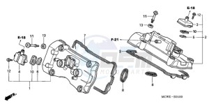 VFR800A9 France - (F / ABS CMF MME TWO) drawing CYLINDER HEAD COVER