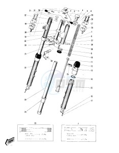 C2 SS TR [ROADRUNNER] (SS-TR) 125 [ROADRUNNER] drawing FRONT FORK -- 69 MODEL- -