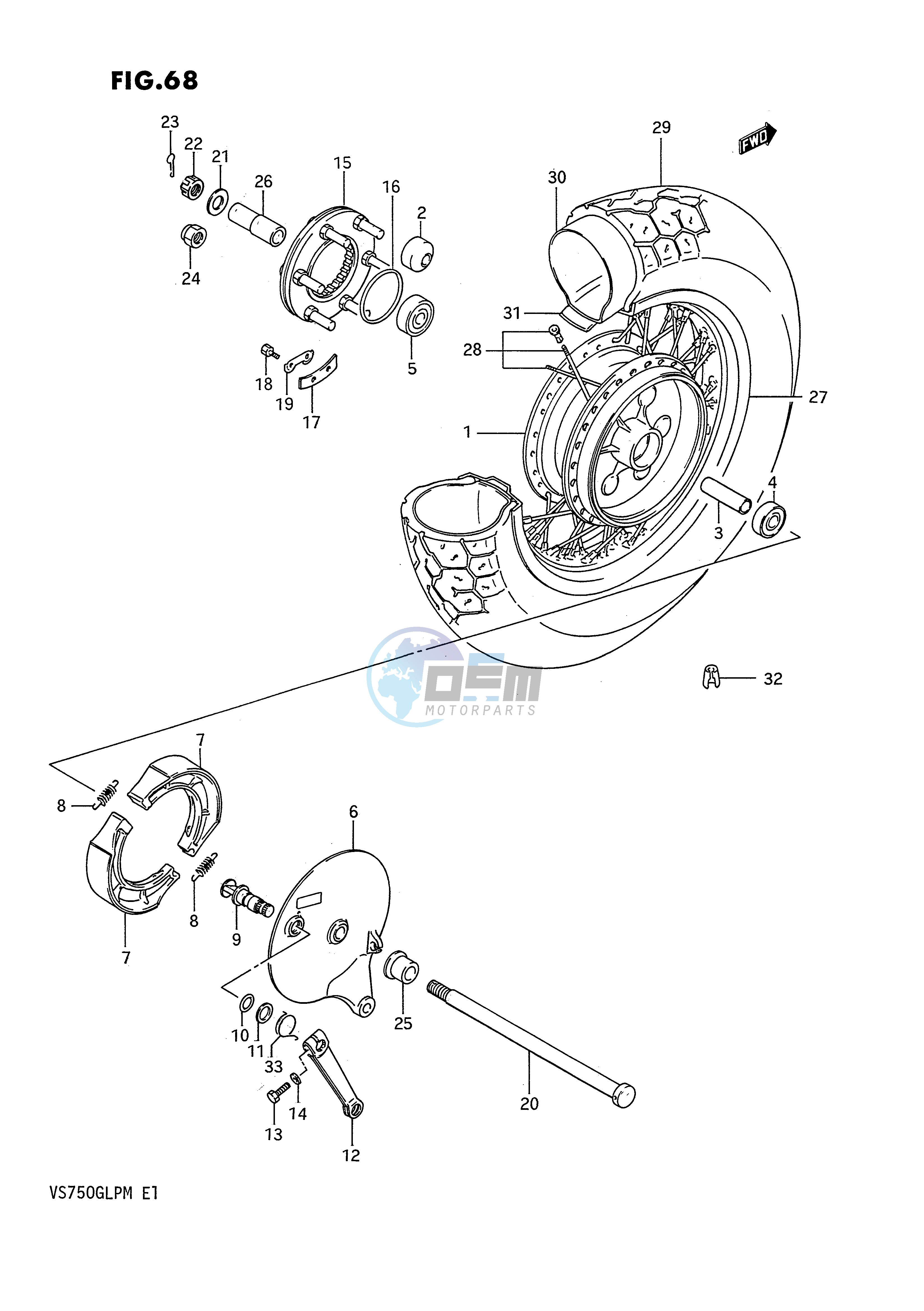 REAR WHEEL (MODEL F G)