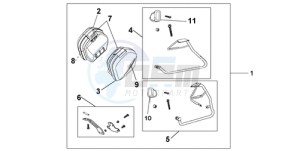 VFR8009 U / MME TWO drawing 35 LITRE PANNIER KIT SWORD SILVER MET