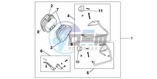 35 LITRE PANNIER KIT SWORD SILVER MET