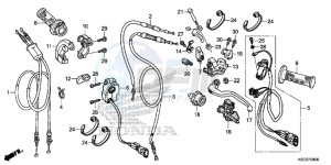 CRF250XD CRF250R Europe Direct - (ED) drawing HANDLE LEVER/SWITCH/CABLE