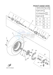 YXM700E YXM700PE VIKING EPS (1XP3) drawing FRONT WHEEL 2