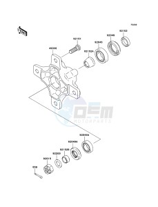 KFX700 KSV700B7F EU drawing Front Hub