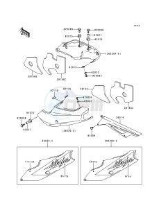 ZX 900 B [NINJA ZX-9R] (B1-B3) [NINJA ZX-9R] drawing SIDE COVERS_CHAIN COVER-- ZX900-B1- -