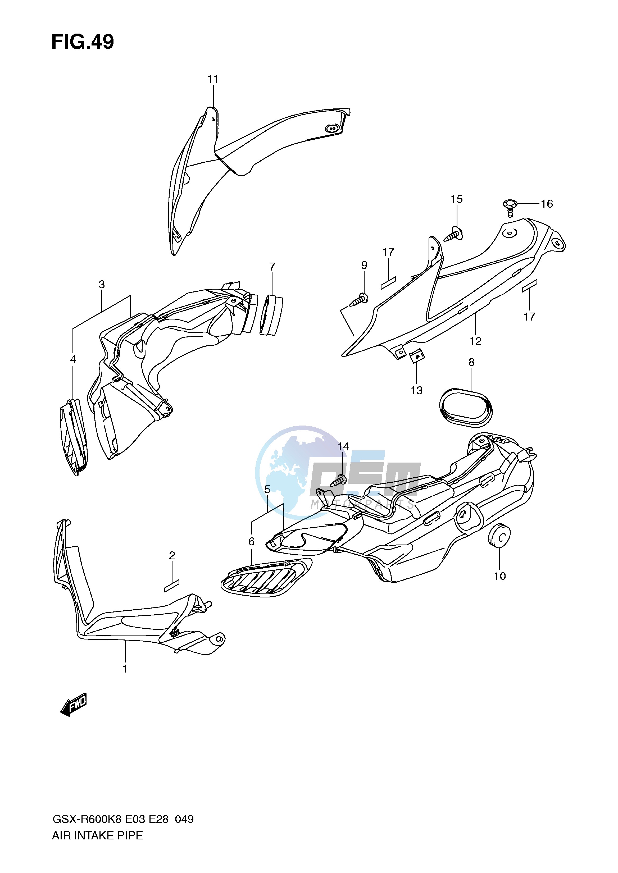 AIR INTAKE PIPE (MODEL K8)