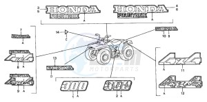 TRX300FW FOURTRAX drawing MARK/EMBLEM (2)