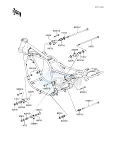 KZ 750 F [LTD SHAFT] (F1) [LTD SHAFT] drawing FRAME FITTINGS