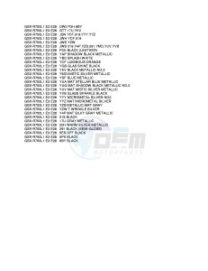 GSX-R750 (E3) drawing * COLOR CHART *