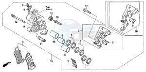 NT700VA drawing R. FRONT BRAKE CALIPER