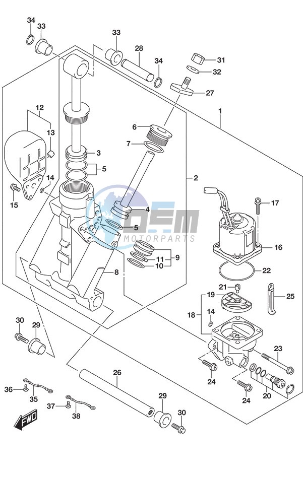 Trim Cylinder SS Model w/Transom (L)