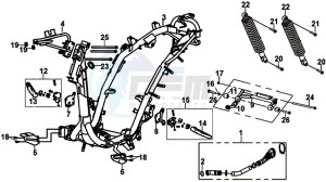 JET 4 RX 50 (XE05W3-NL) (M1 drawing FRAME BODY ENGINE MOUNT