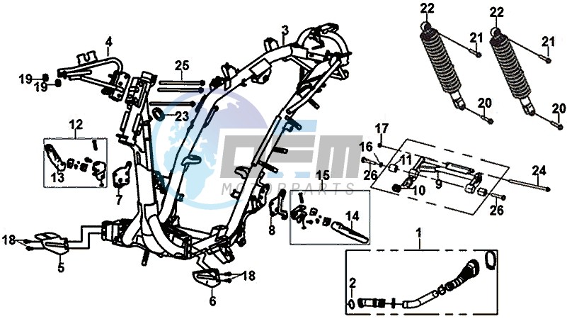 FRAME BODY ENGINE MOUNT