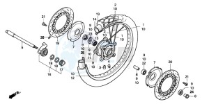 XL600V TRANSALP drawing FRONT WHEEL