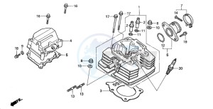 TRX350FE FOURTRAX 350 4X4ES drawing CYLINDER HEAD