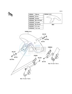 ER-6n ABS ER650B8F GB XX (EU ME A(FRICA) drawing Front Fender(s)