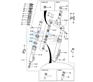 BW'S 50 drawing FRONT FORK 5WWB-D-F-H-K