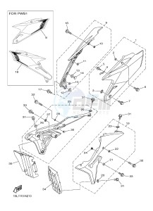 YZ450F (1SL1 1SL2 1SL3 1SL4) drawing SIDE COVER