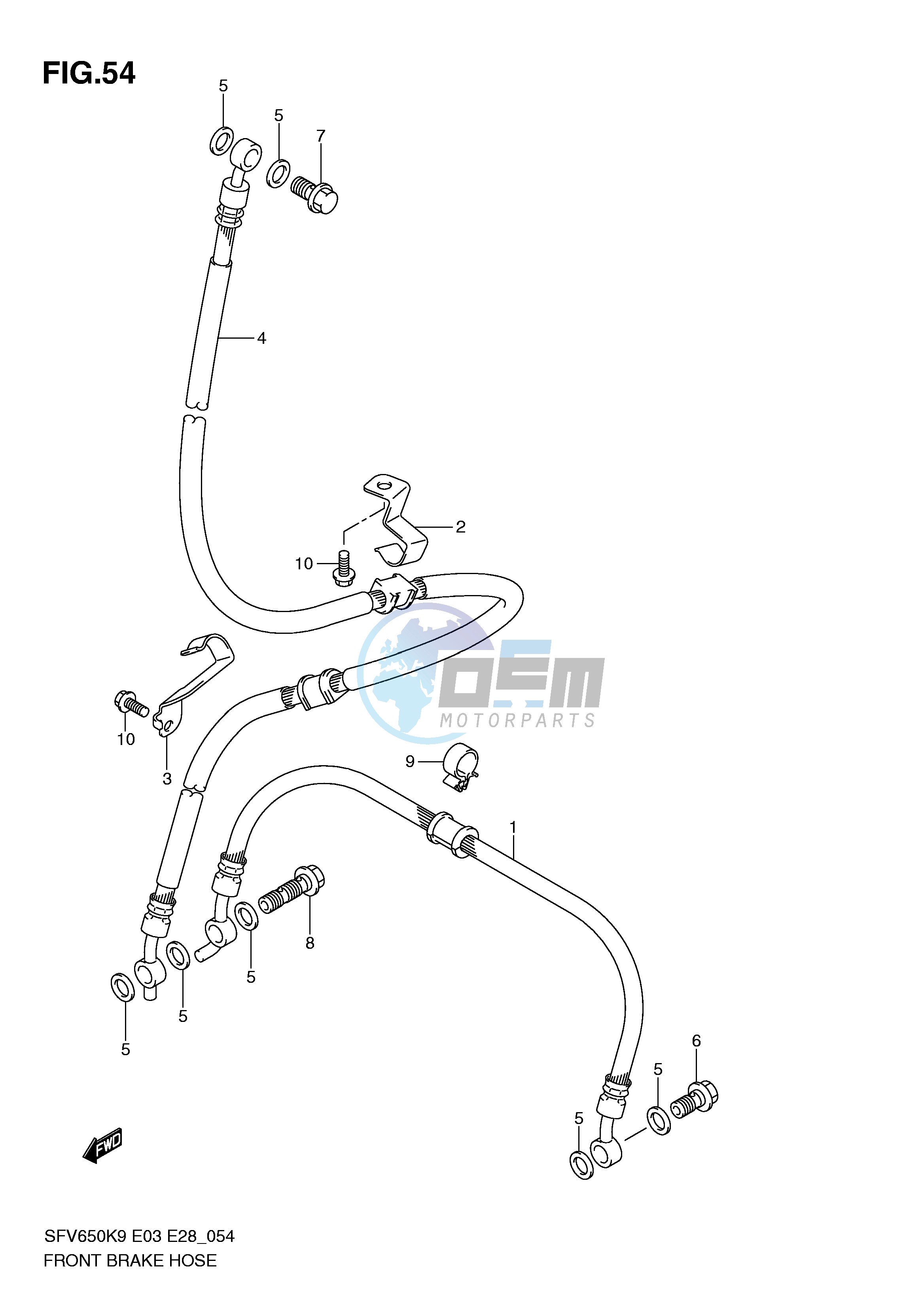 FRONT BRAKE HOSE (SFV650K9 L0)