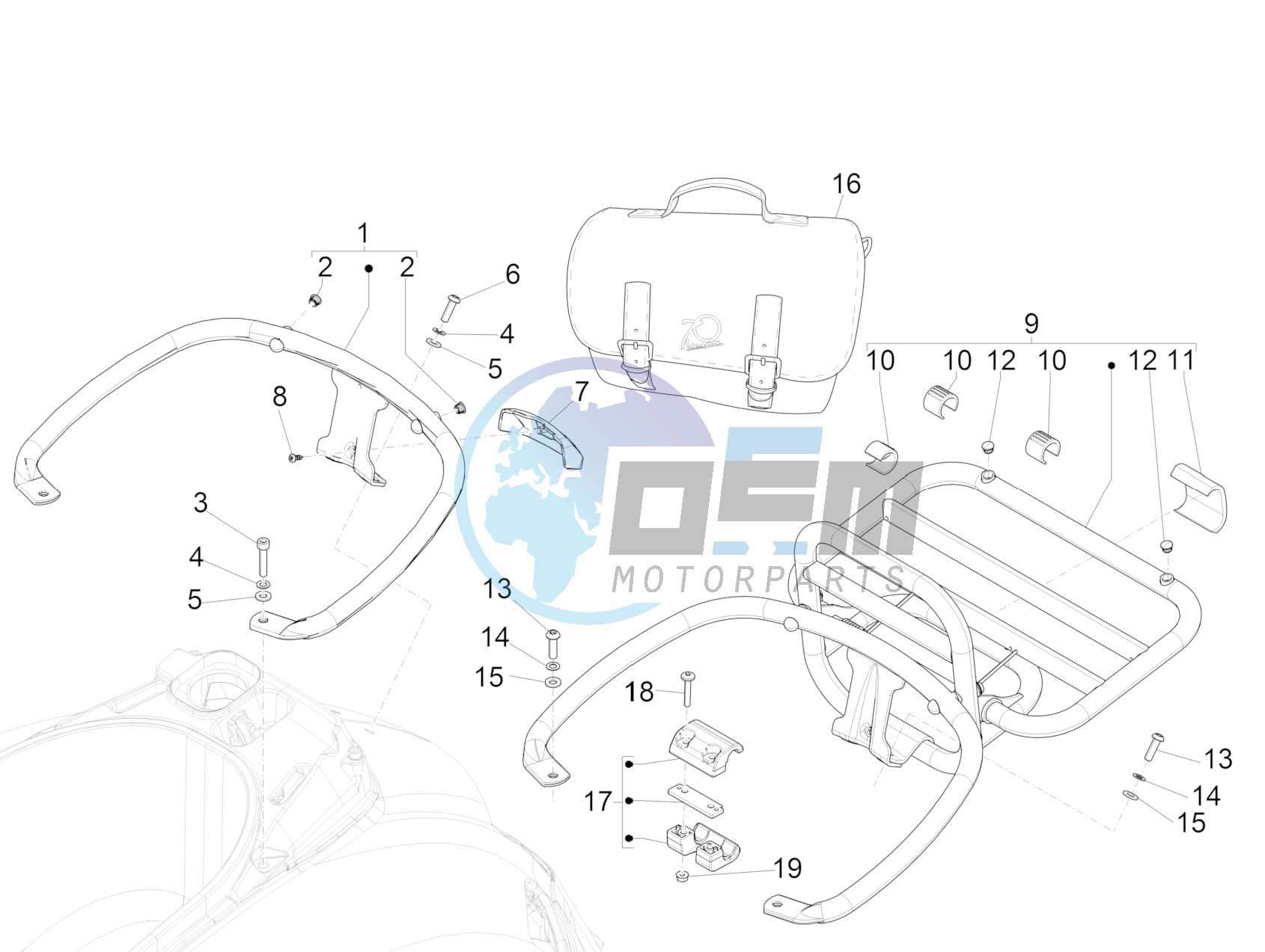 Rear luggage rack