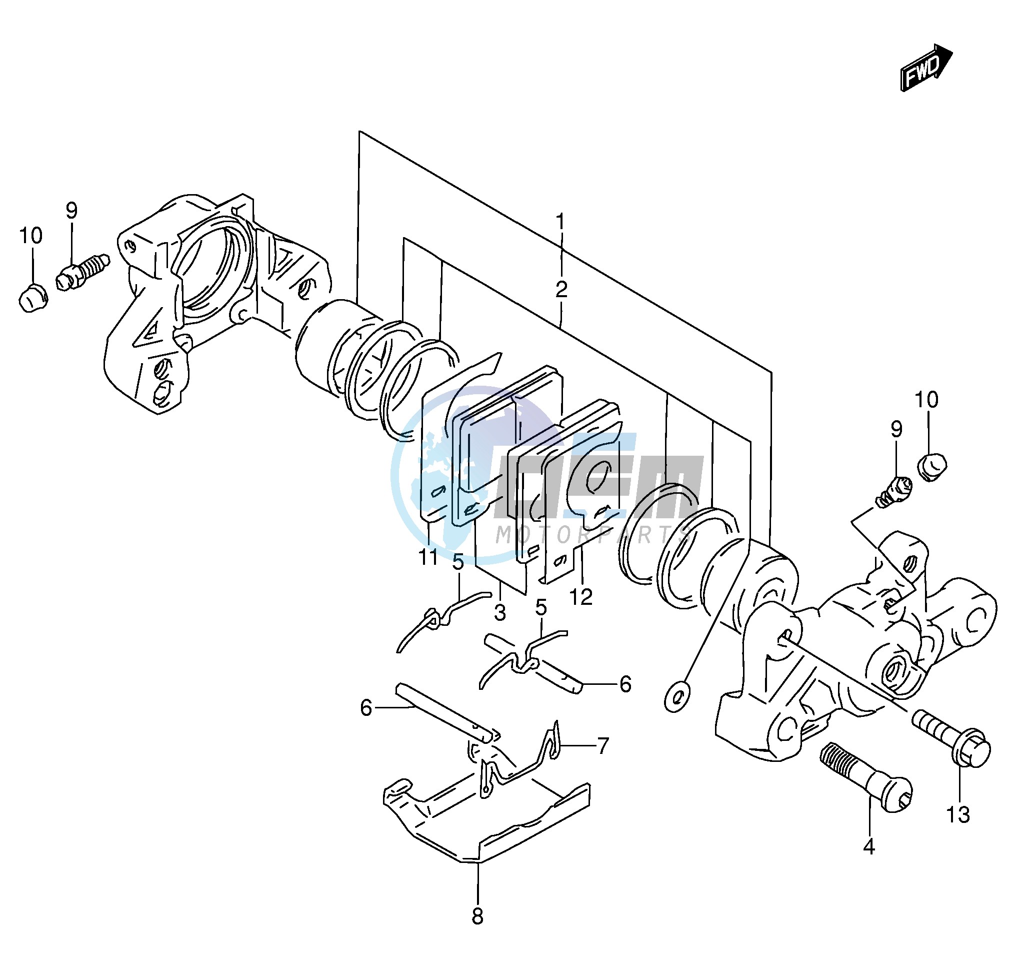 REAR CALIPER (MODEL T V)