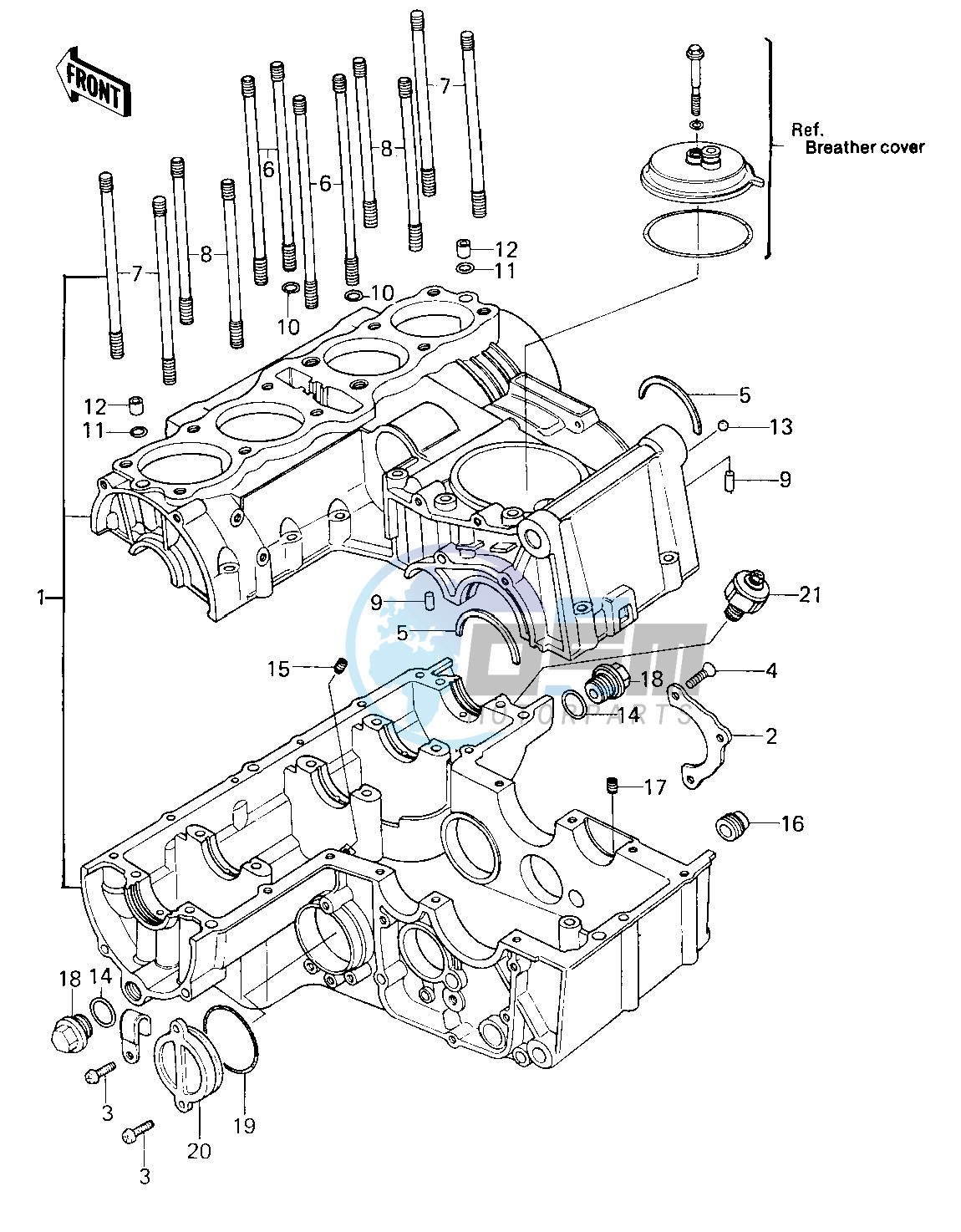 CRANKCASE -- 80 KZY 50-E1- -