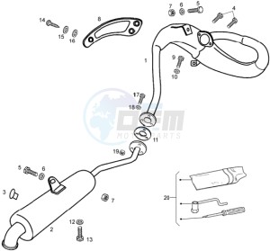 SMT 50 drawing Exhaust pipe and muffler