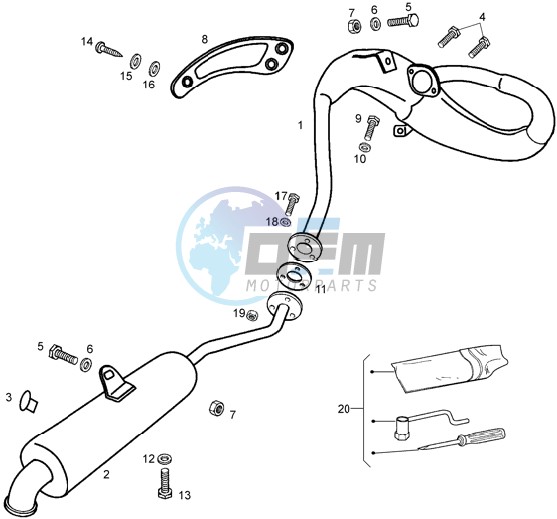 Exhaust pipe and muffler