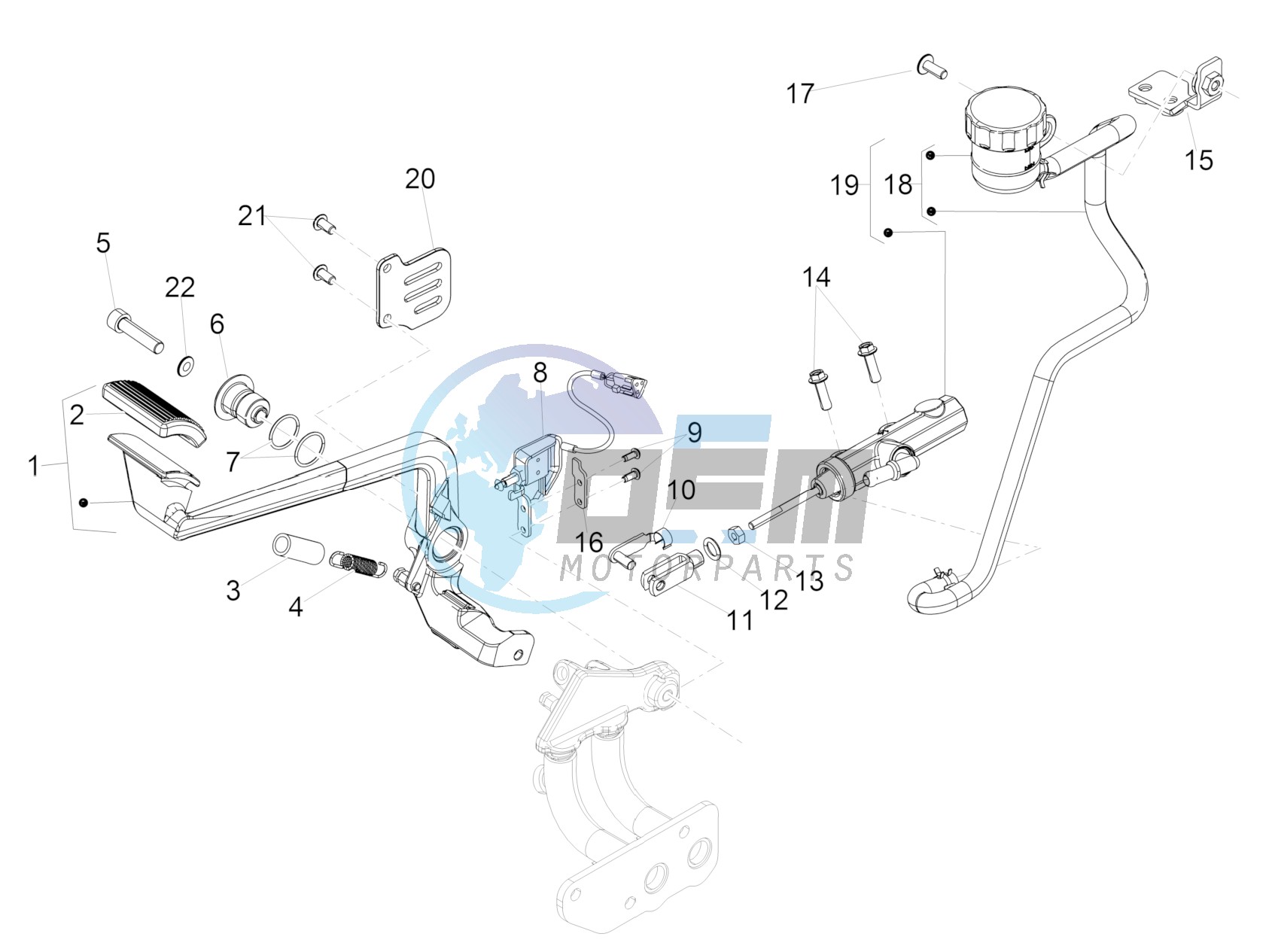 Rear master cylinder