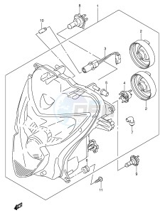 GSX-R600 (E2) drawing HEADLAMP (E2,E19)