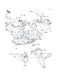 EX 650 A [NINJA 650R] (A6F-A8F) A7F drawing REAR FENDER-- S- -