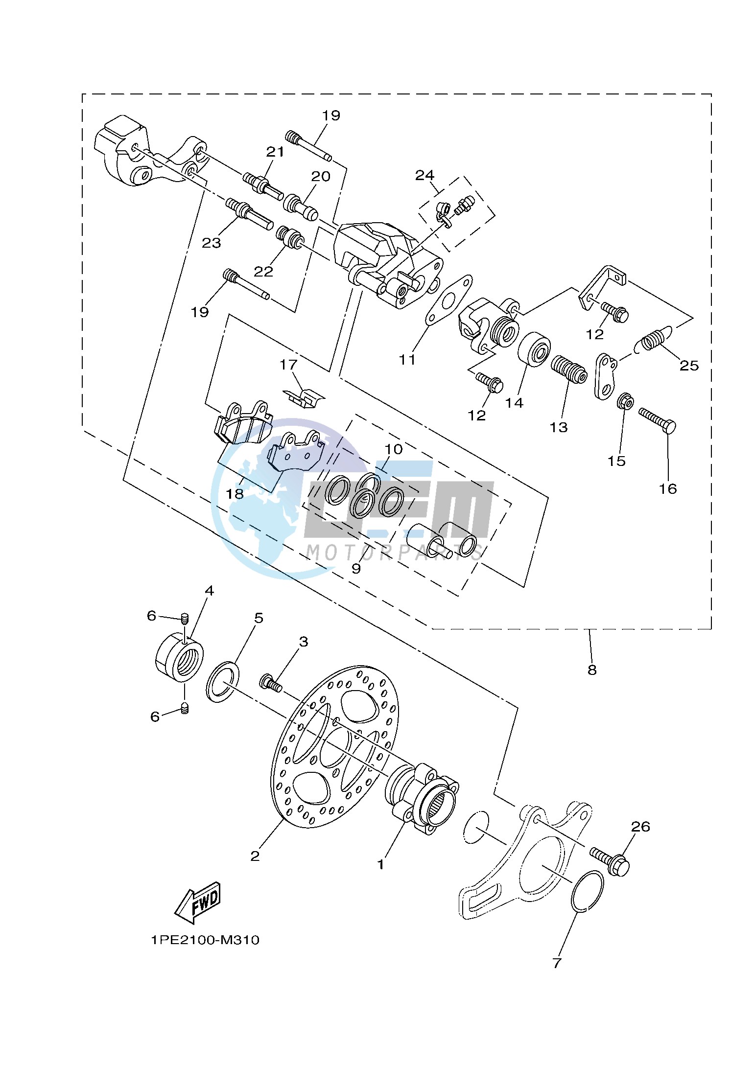 REAR BRAKE CALIPER