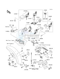 VN 1600 B [VULCAN 1600 MEAN STREAK] (B6F-B8FA) B7F drawing IGNITION SWITCH_LOCKS_REFLECTORS