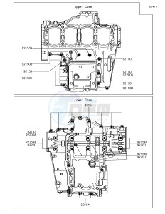 VERSYS 1000 KLZ1000BHF XX (EU ME A(FRICA) drawing Crankcase Bolt Pattern