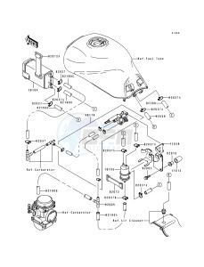 ZX 1100 F [GPZ 1100 ABS] (F1) [GPZ 1100 ABS] drawing FUEL EVAPORATIVE SYSTEM