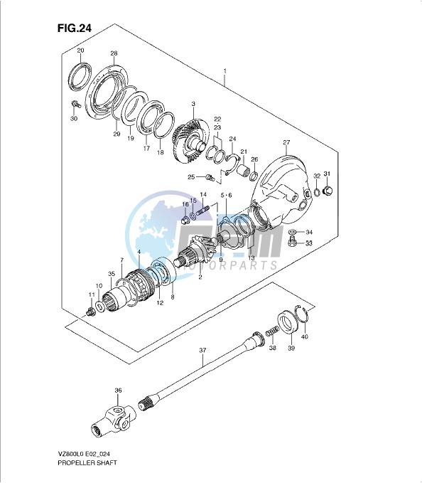 PROPELLER SHAFT - FINAL DRIVE GEAR