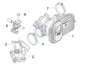 Beverly 300 ie Tourer (USA) USA drawing Throttle body - Injector - Union pipe