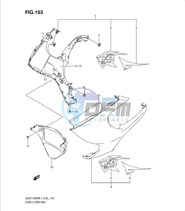 SIDE COWLING (GSX1300RL1 E51)