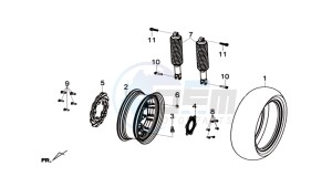 GTS 300i ABS drawing REAR WHEEL / REAR SUSPENSION