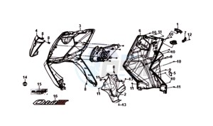 ORBIT III 50 45KMH (L8) EU drawing FRONT COWL / INNER LEG SHIELD /  INDICATOR LIGHTS