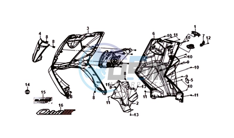 FRONT COWL / INNER LEG SHIELD /  INDICATOR LIGHTS