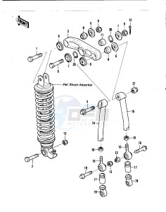 KDX 420 B [KDX420] (B1) [KDX420] drawing REAR SUSPENSION