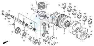 CB1300A CB1300SUPER FOUR drawing CRANKSHAFT/PISTON